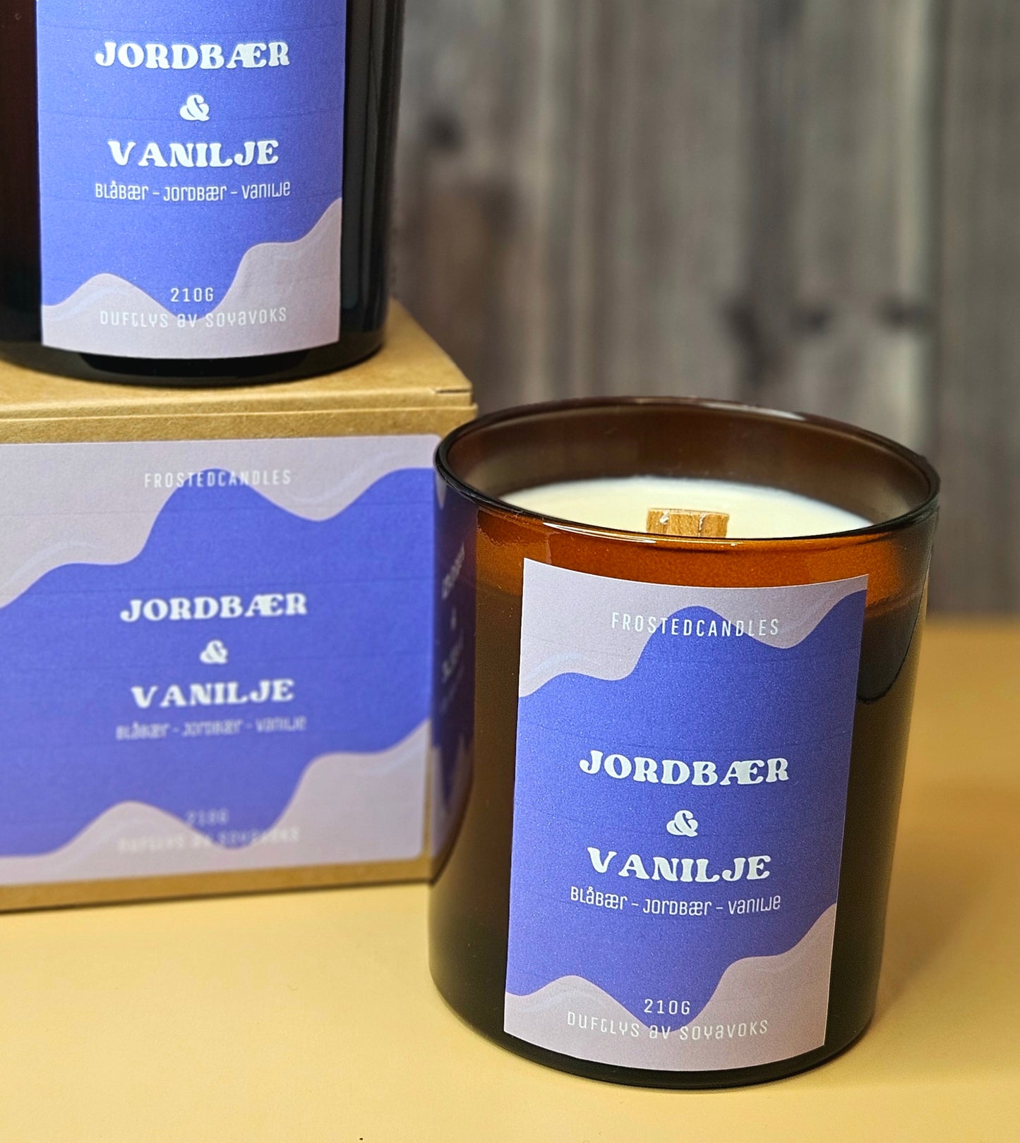 Duftlys - Jordbær & Vanilje